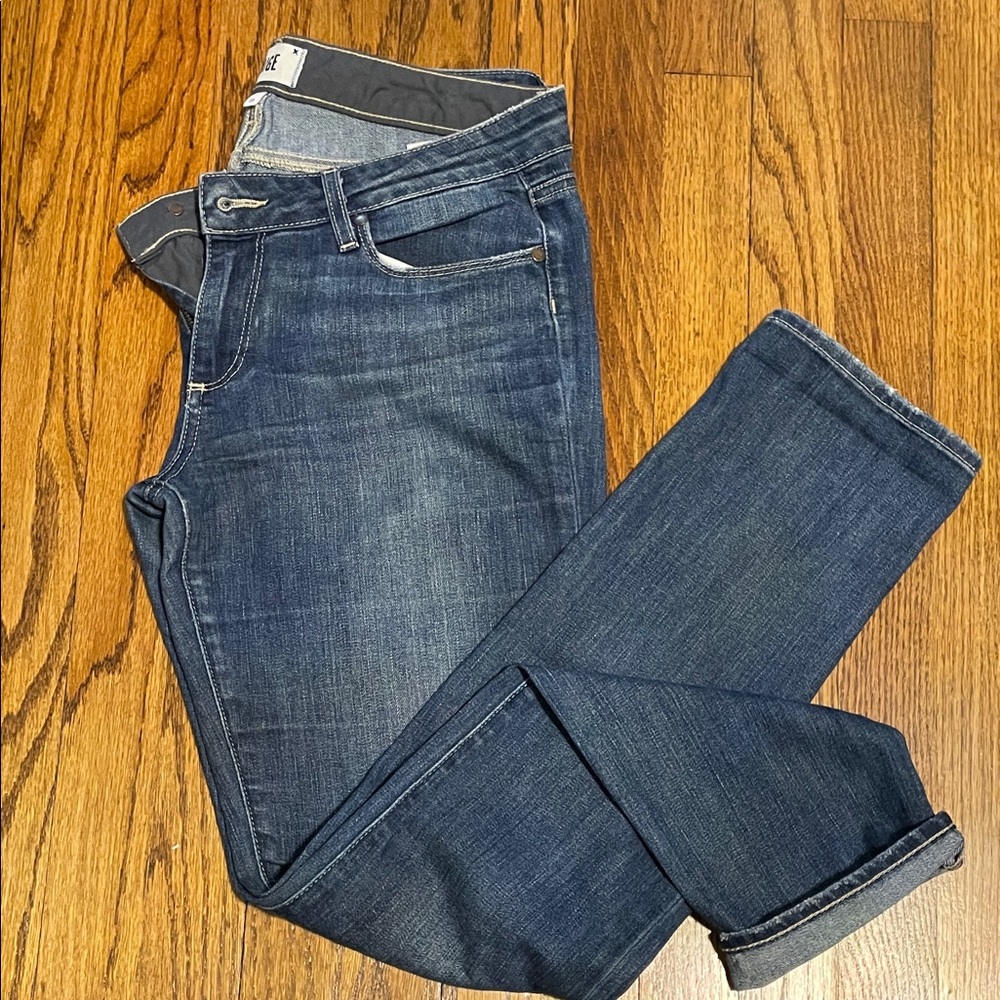 PAIGE Wonens Low Rise Dark Blue Skinny Jeans